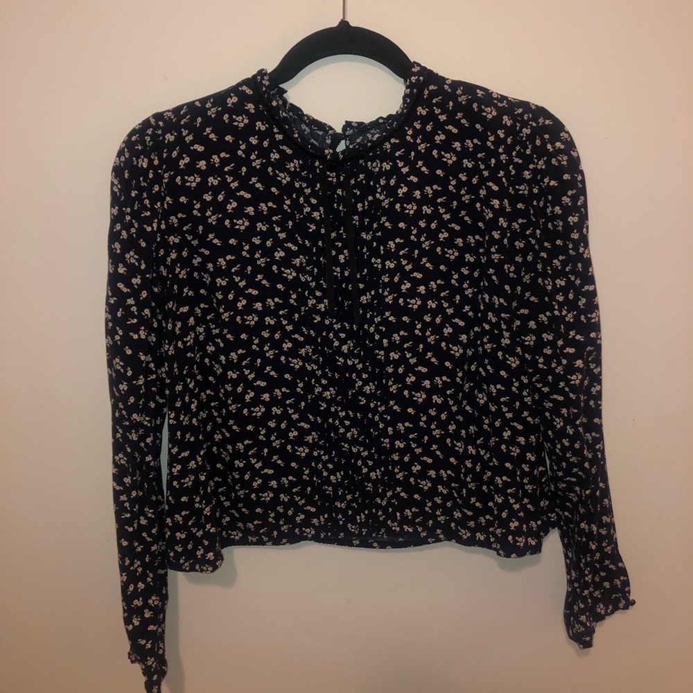 Forever 21 Navy Blue Floral Blouse